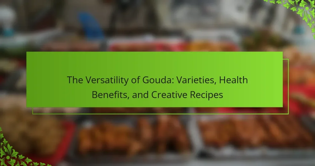 The Versatility of Gouda: Varieties, Health Benefits, and Creative Recipes