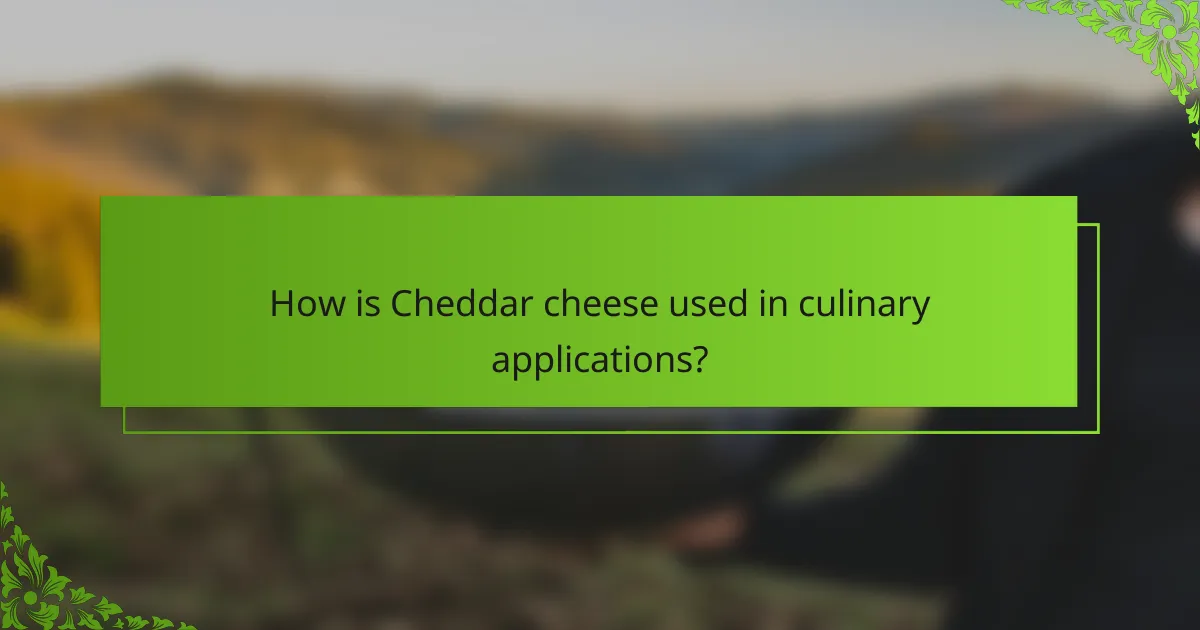 How is Cheddar cheese used in culinary applications?