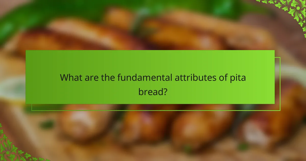 What are the fundamental attributes of pita bread?
