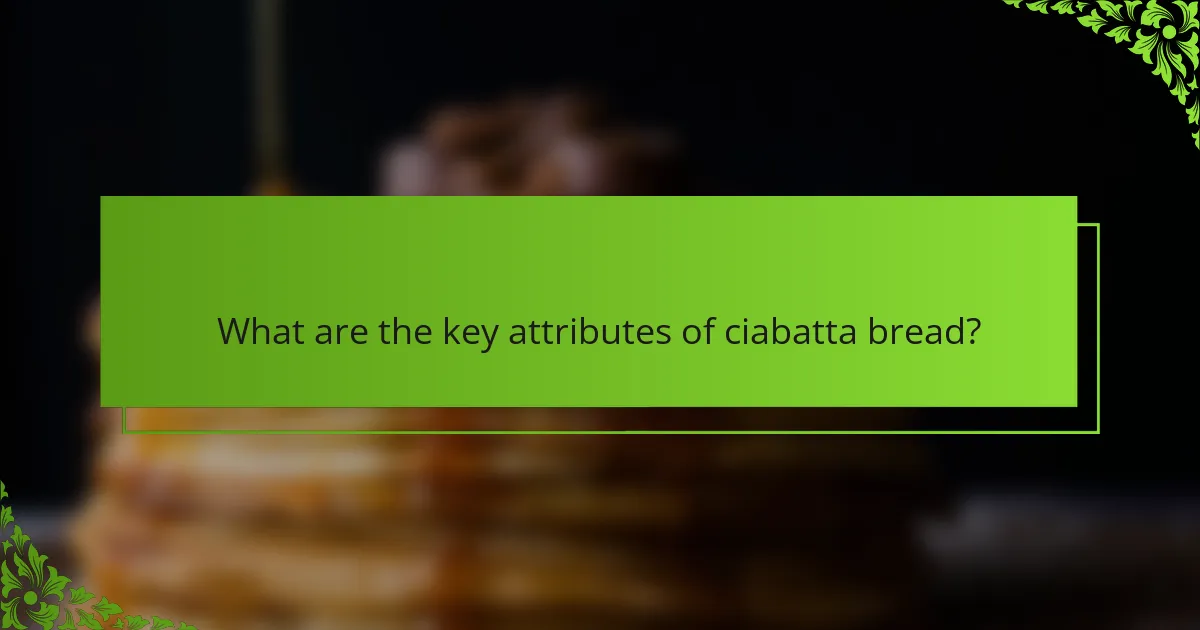 What are the key attributes of ciabatta bread?