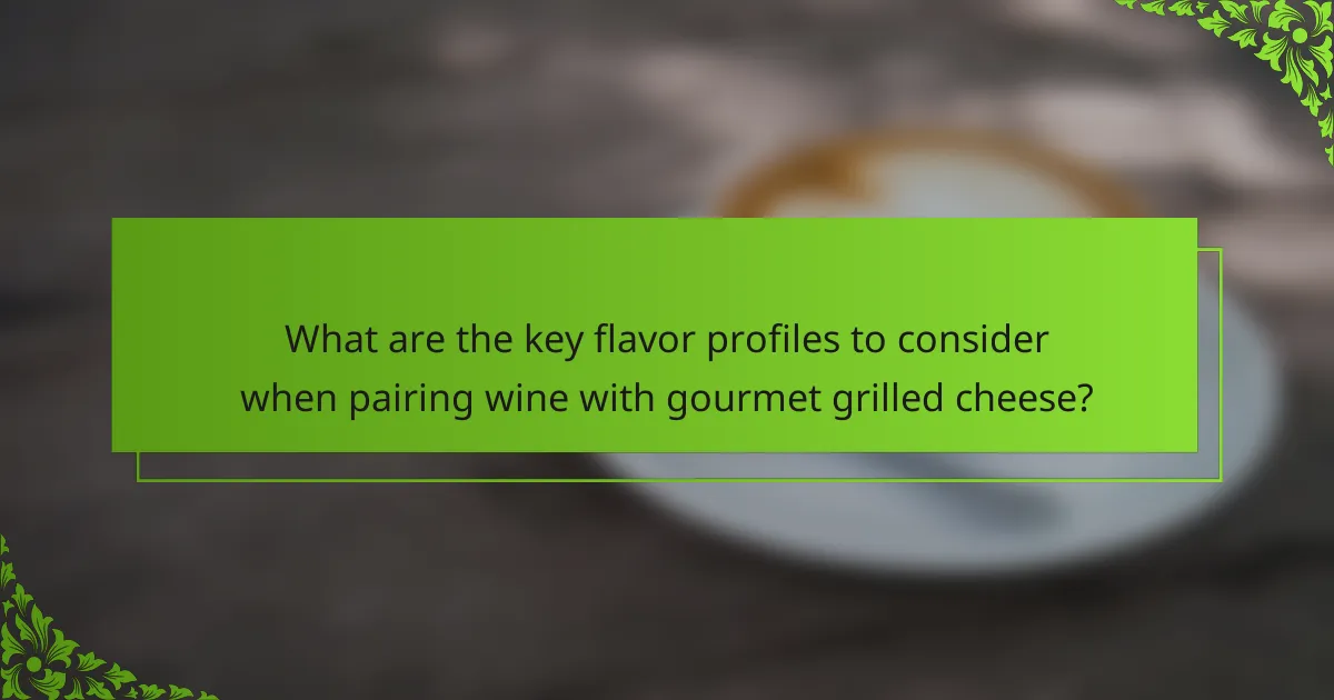 What are the key flavor profiles to consider when pairing wine with gourmet grilled cheese?