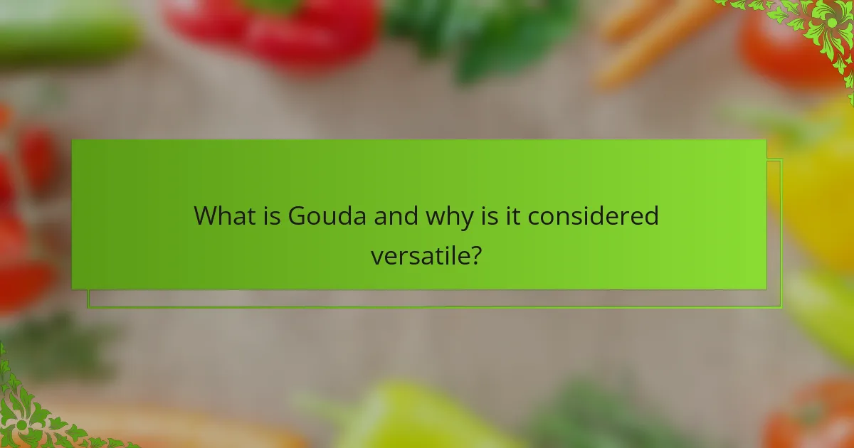 What is Gouda and why is it considered versatile?